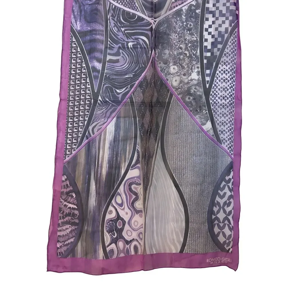 Romeo Gigli Silk Scarf Sheer 70